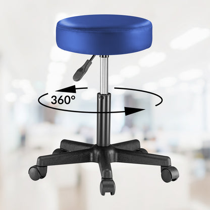 Sgabello girevole 360° similpelle blu