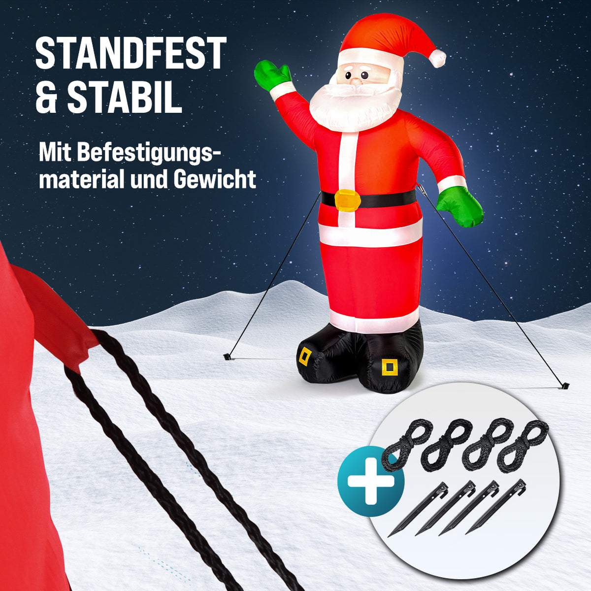 Gonfiabile Babbo Natale XXL 250cm illuminazione LED