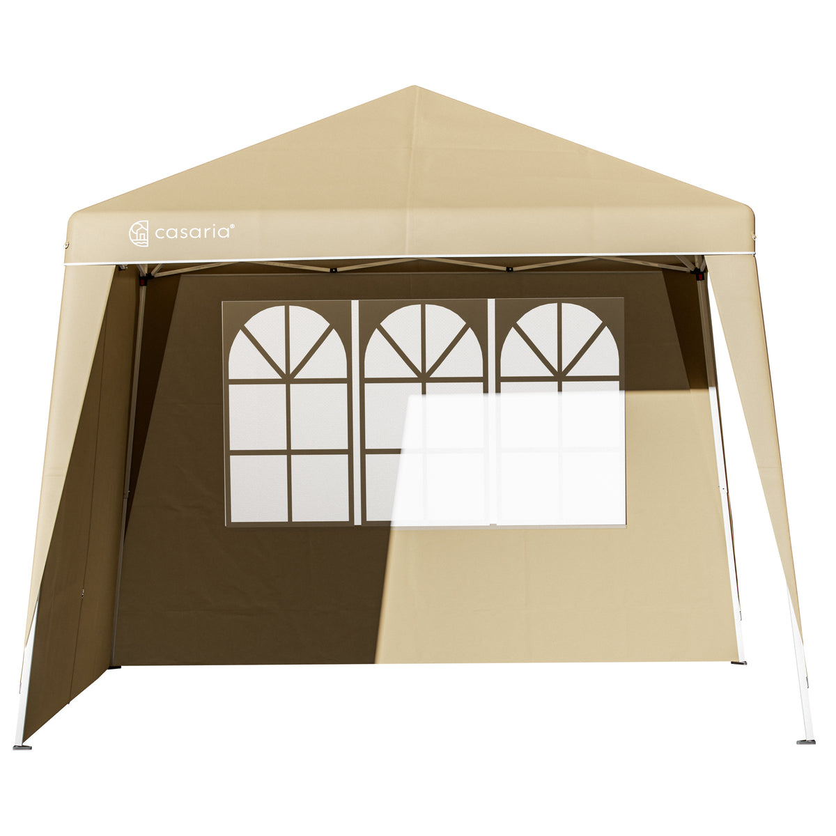 Gazebo pieghevole a parete laterale Capri set di 2 Beige 3x3m