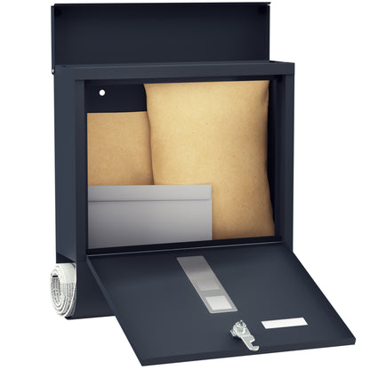 Cassetta postale antracite acciaio 30,5x8,5x33,5cm