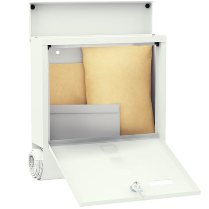 Cassetta postale bianca in acciaio 30,5x8,5x33,5cm