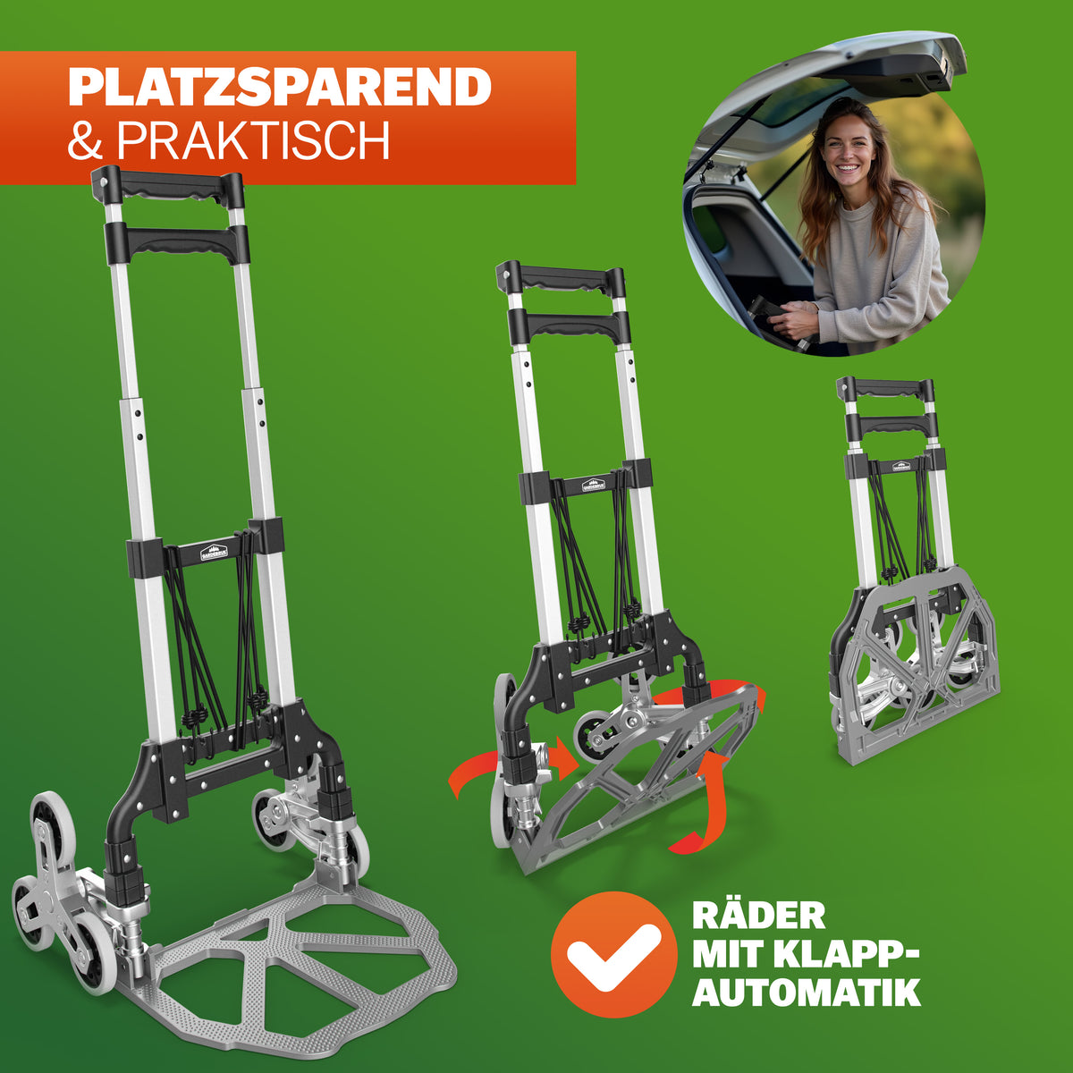 Carrello scala argento/nero 80 kg regolabile in altezza