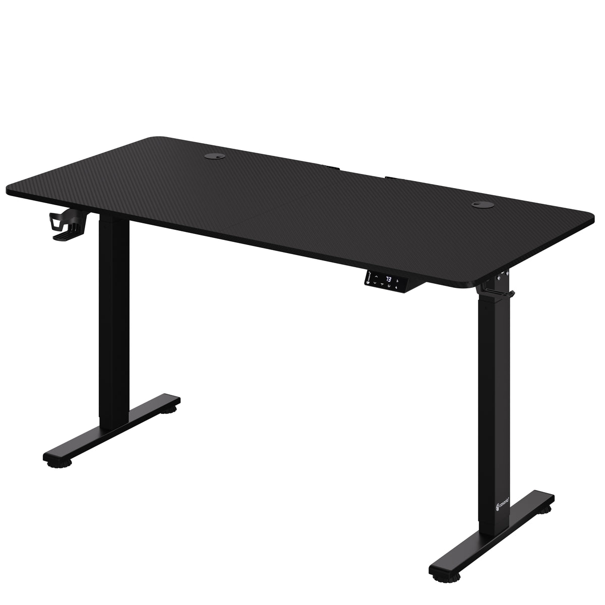 Scrivania regolabile in altezza nero 140x60x73-118cm
