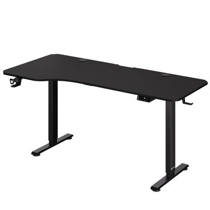 Scrivania regolabile in altezza nero 160x75x73-118cm