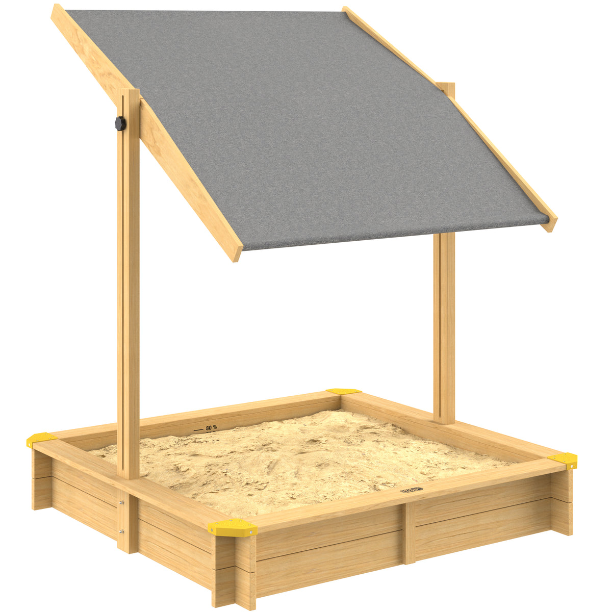 Sabbiera per bambini Samu 120x120cm con tetto regolabile