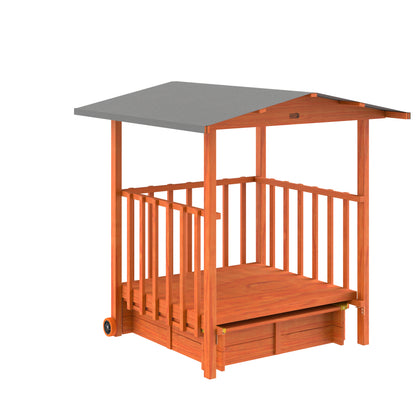 Sabbiera per bambini Merle con tetto e veranda UV 50+