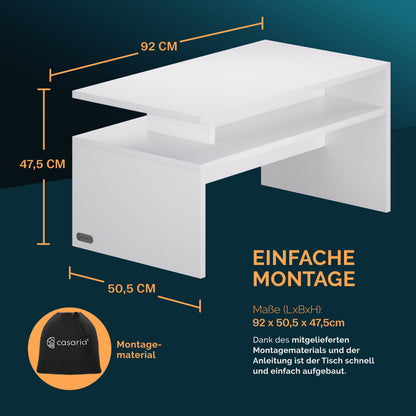 Tavolino Sacramento bianco 95x55x50cm