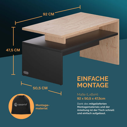Tavolino Sacramento legno/grigio 95x55x50cm