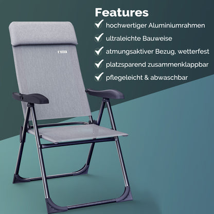 Sedie da giardino pieghevoli set da 4 grigio-melange