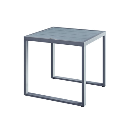 Salotto da giardino 3 pezzi polyrattan WPC grigio