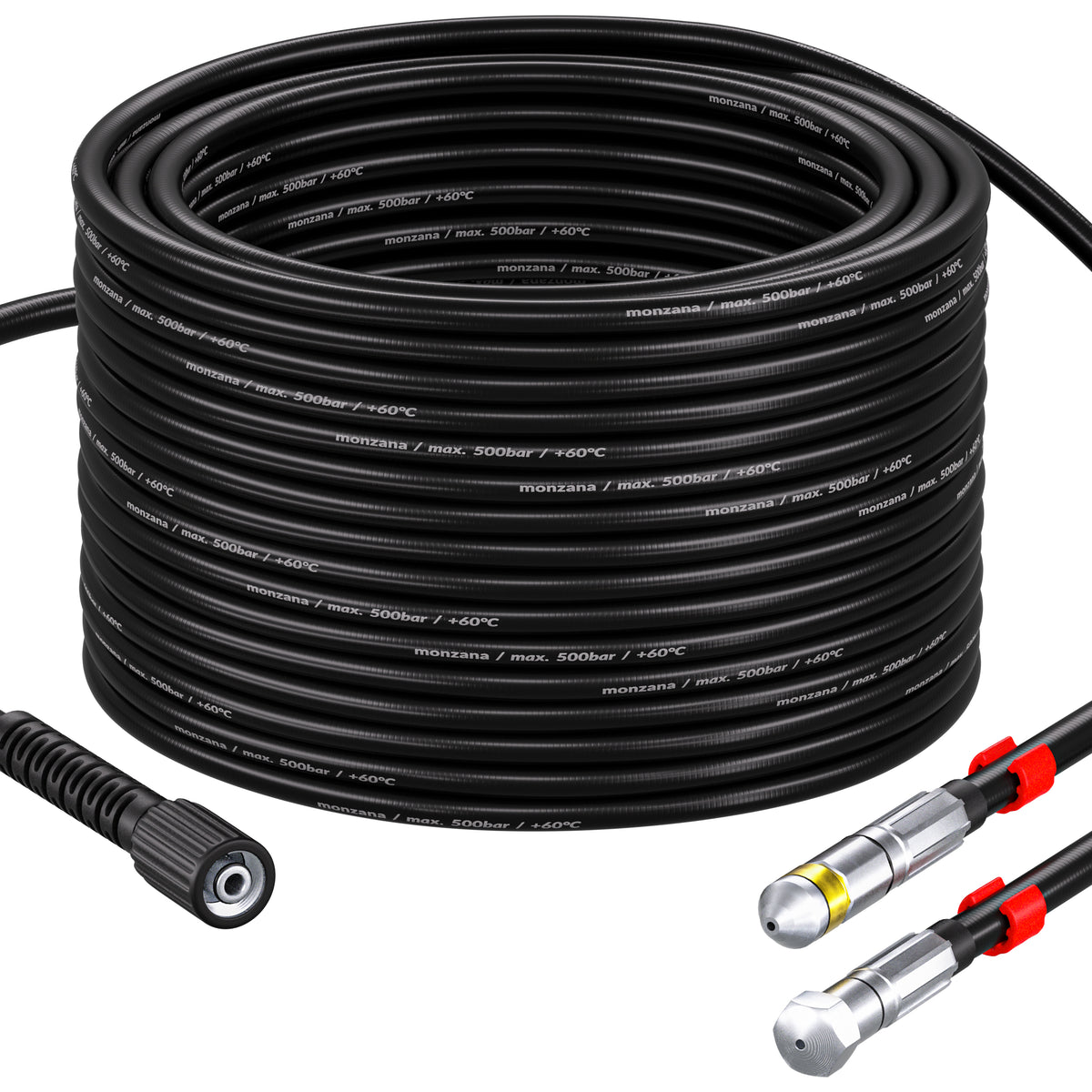Tubo per pulizia tubature Premium set 5pz 15m 200 bar