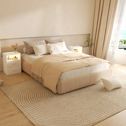 Comodino Jamie set di 2 bianco 55x40x28cm