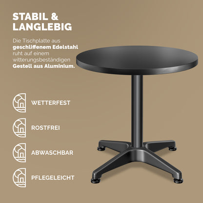 Tavolo alto in alluminio Set di 2 Nero Ø60cm regolabile in altezza
