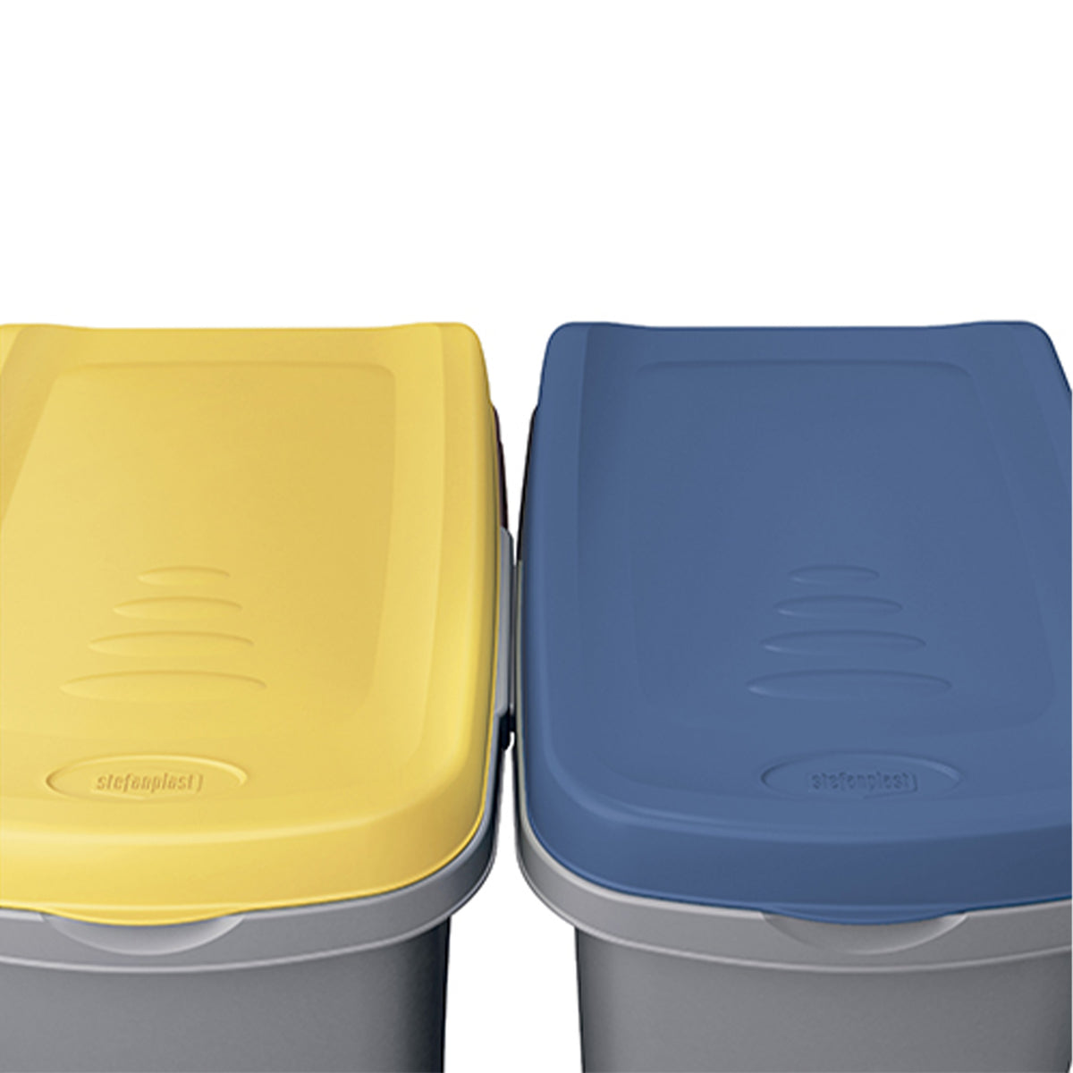 Cestino per rifiuti in plastica grigio/giallo 25L