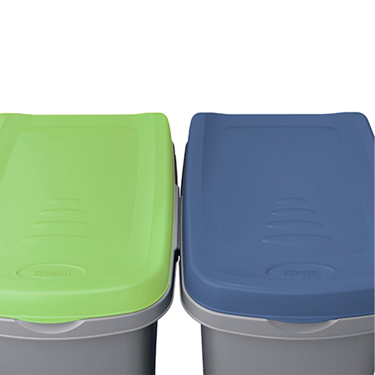 Cestino per rifiuti in plastica grigio/verde 25L