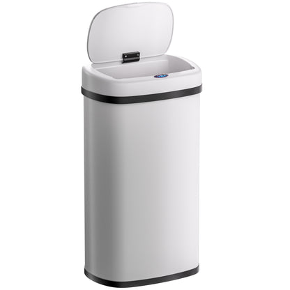 Cestino a sensore in acciaio inox bianco 50L