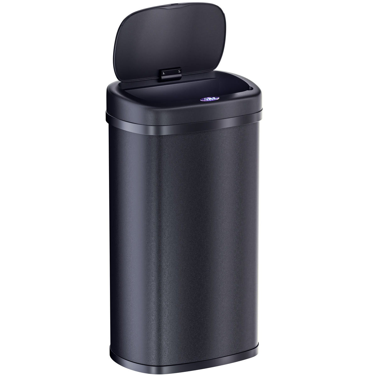 Cestino a sensore in acciaio inox nero 50L