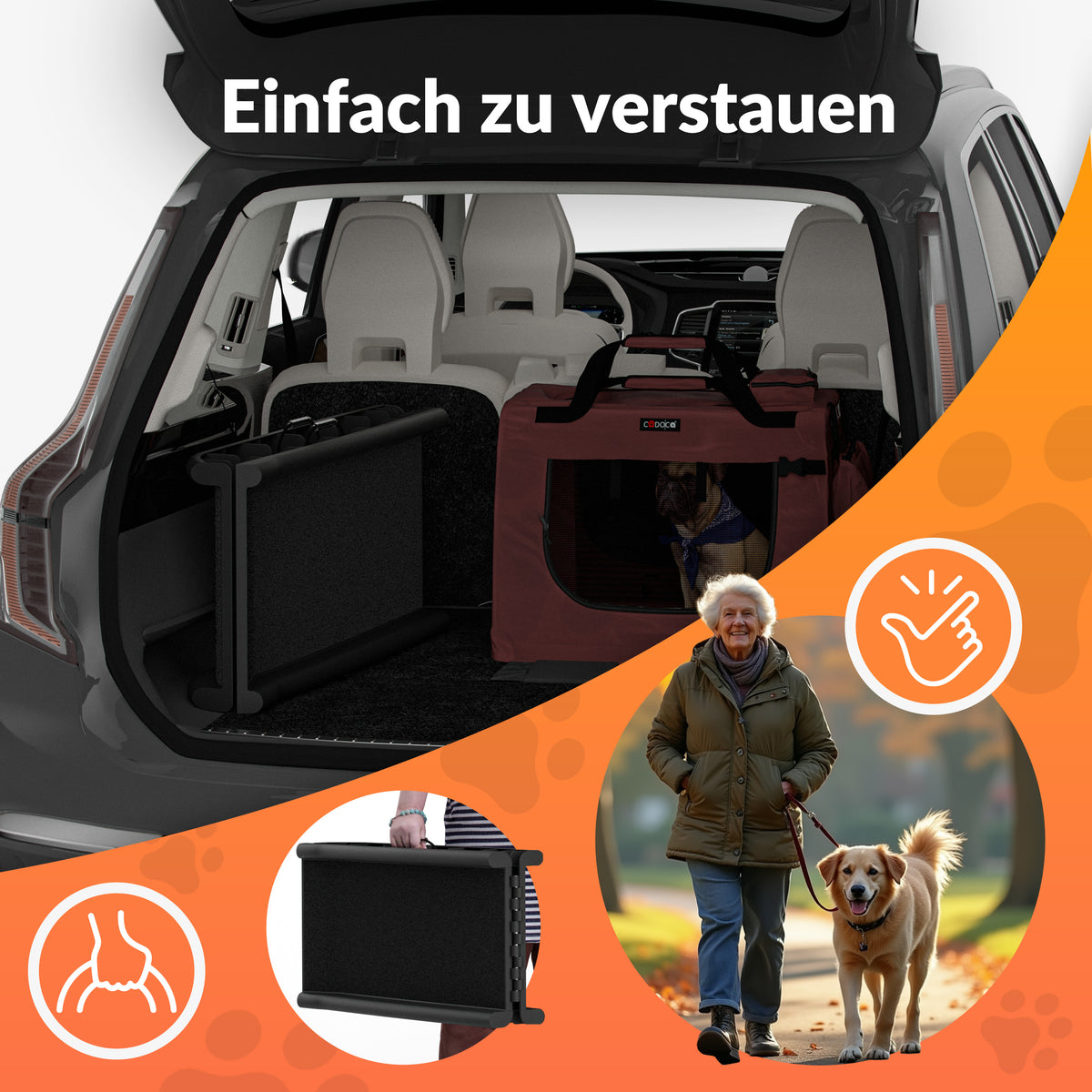 Rampa per cani auto nera 156x40x16cm pieghevole