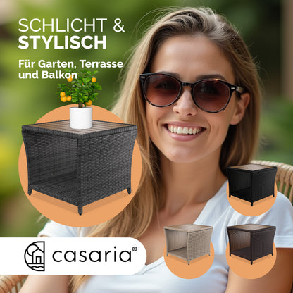 Tavolino in polyrattan grigio 45x45x40cm