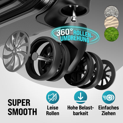 Set di valigie rigide 3 pezzi Baseline, accessori in ABS nero