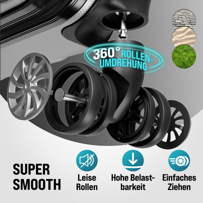 Set di valigie rigide Baseline 3 pezzi, accessori in ABS argento