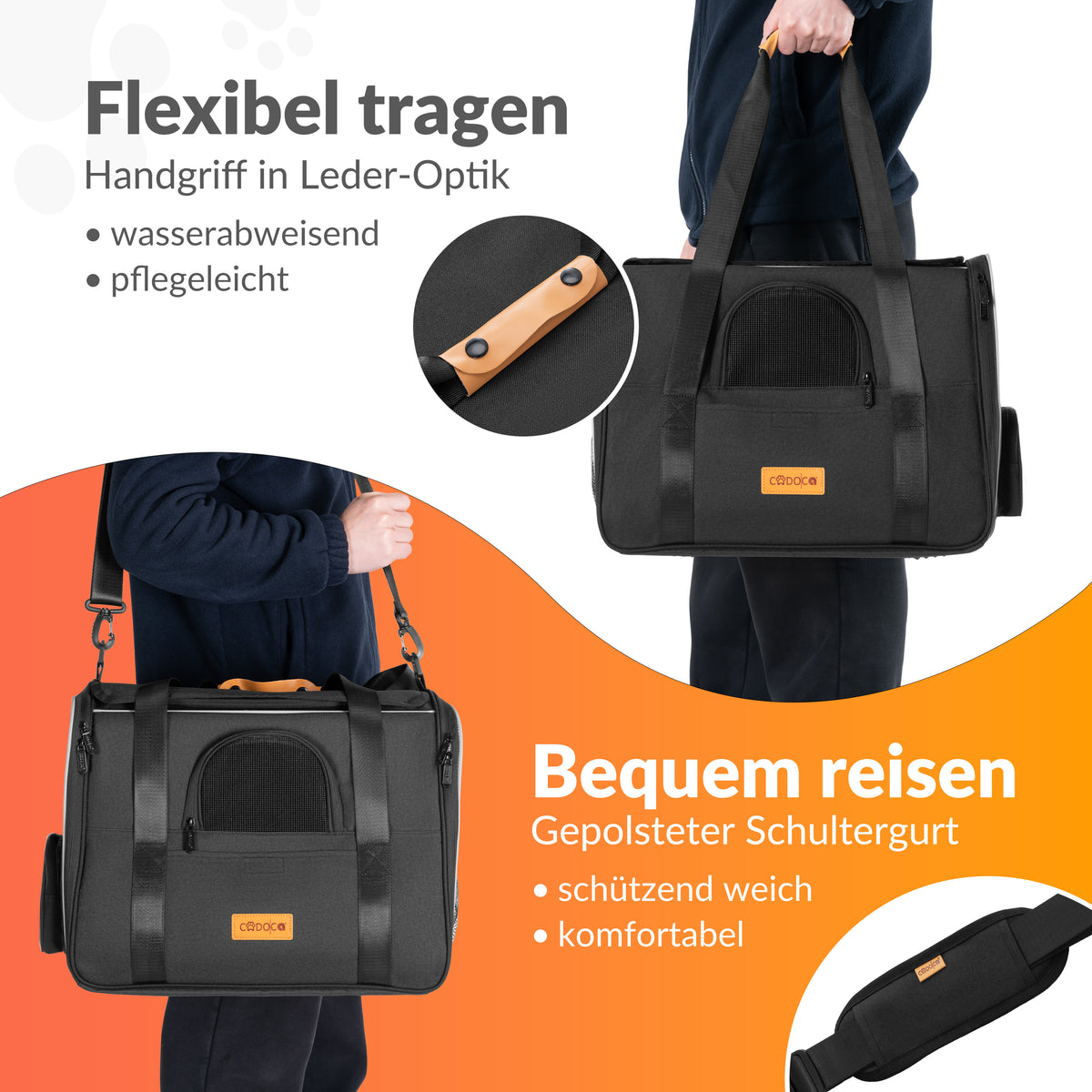 Cassetta di trasporto per gatti antracite 44x34x31cm fino a 20 kg
