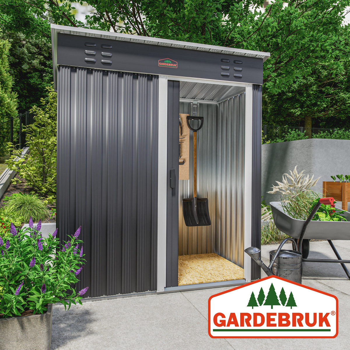 Casetta da giardino metallo antracite 181x162x86cm