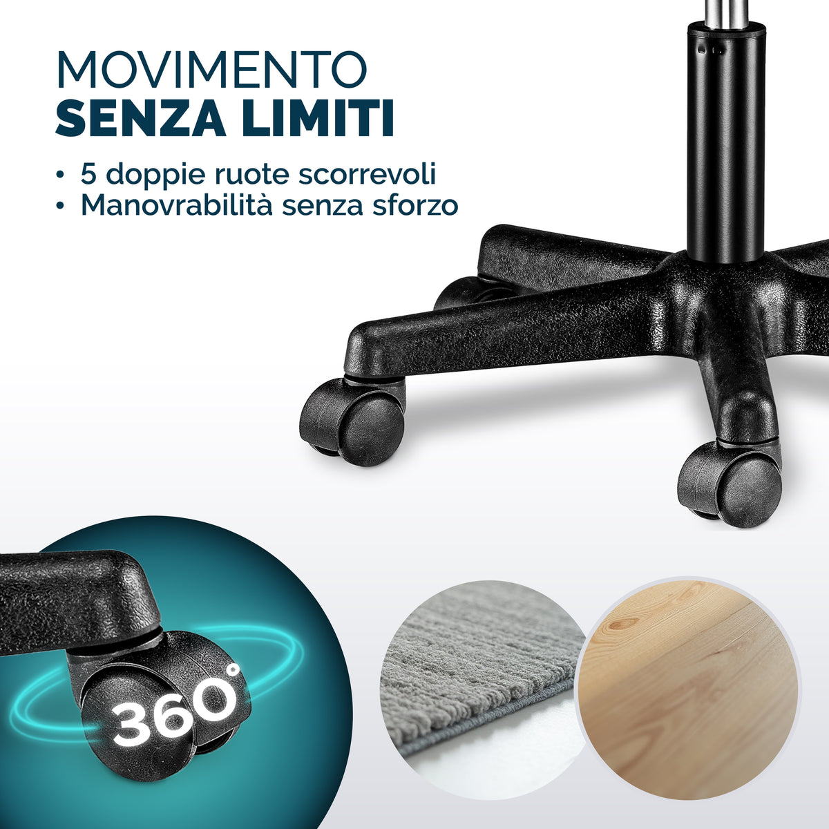 2 Pz Sgabello girevole nero similpelle