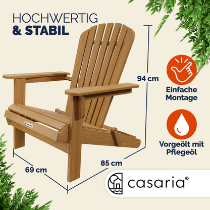 Set 2x sedia prendisole Adirondack acacia pieghevole