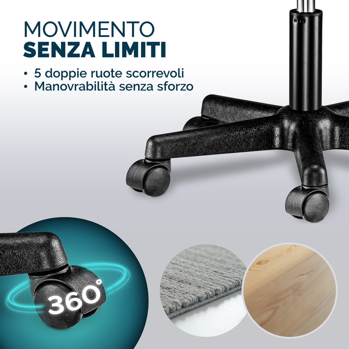 2x Sgabello girevole arancione altezza regolabile