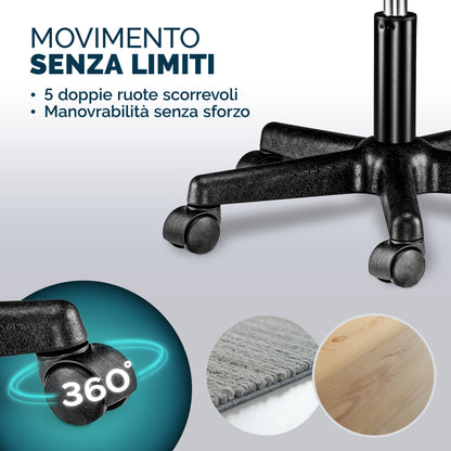 2x Sgabello girevole arancione altezza regolabile
