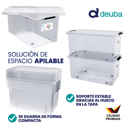 Set di 6 scatole portaoggetti trasparenti 60x40x35cm 60L