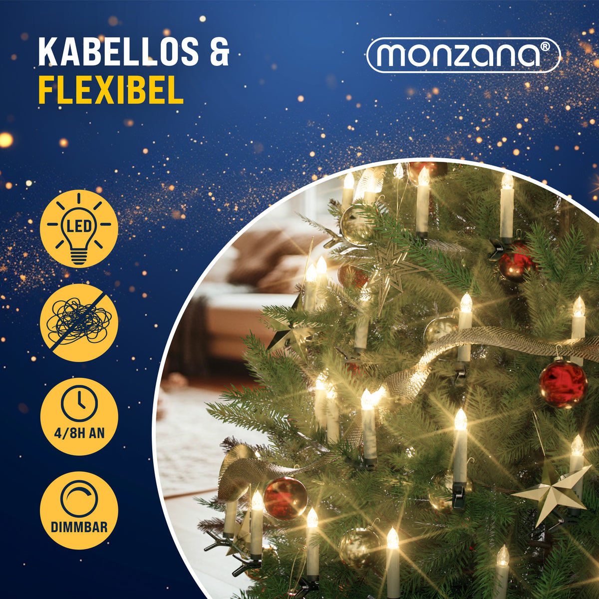 Candele LED per albero di Natale set di 40 bianco caldo incl batteria