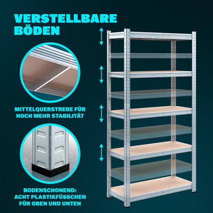 Scaffale alta portata 875kg metallo 180x90x60cm