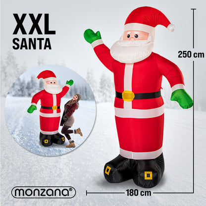 Gonfiabile Babbo Natale XXL 250cm illuminazione LED