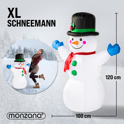 Gonfiabile pupazzo di neve XL con luci 120cm