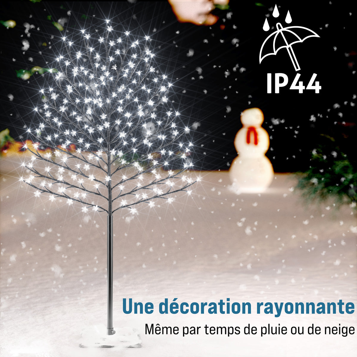 Albero di ciliegio in fiore a LED Set di 2 blu 220 LED 220cm