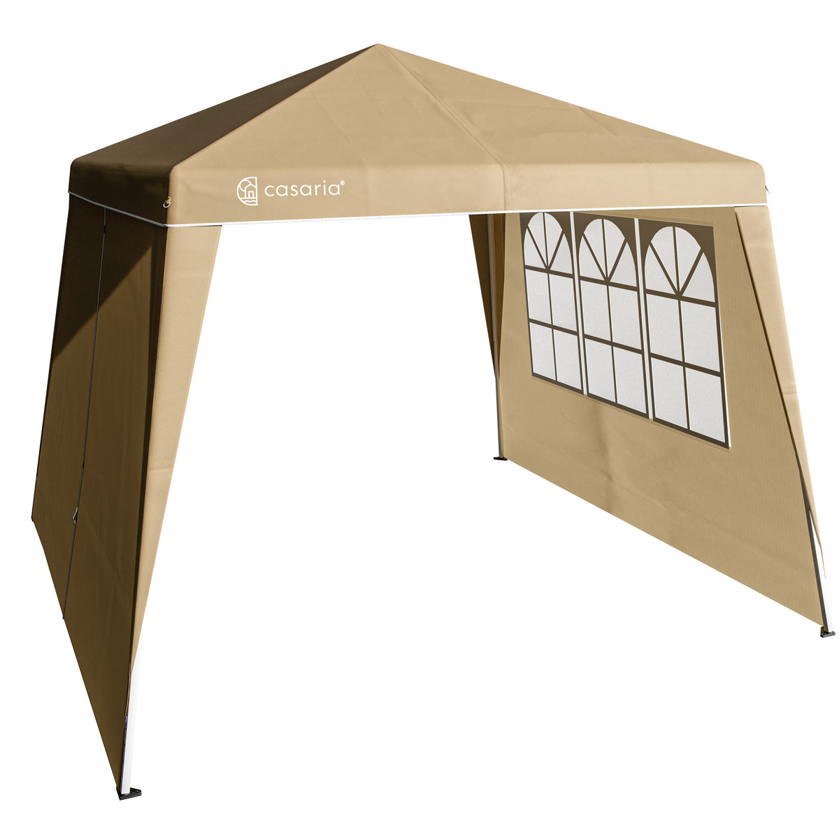 Gazebo pieghevole a parete laterale Capri set di 2 Beige 3x3m