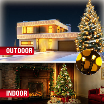 Catena di luci Natale 600 LED bianco caldo 60m