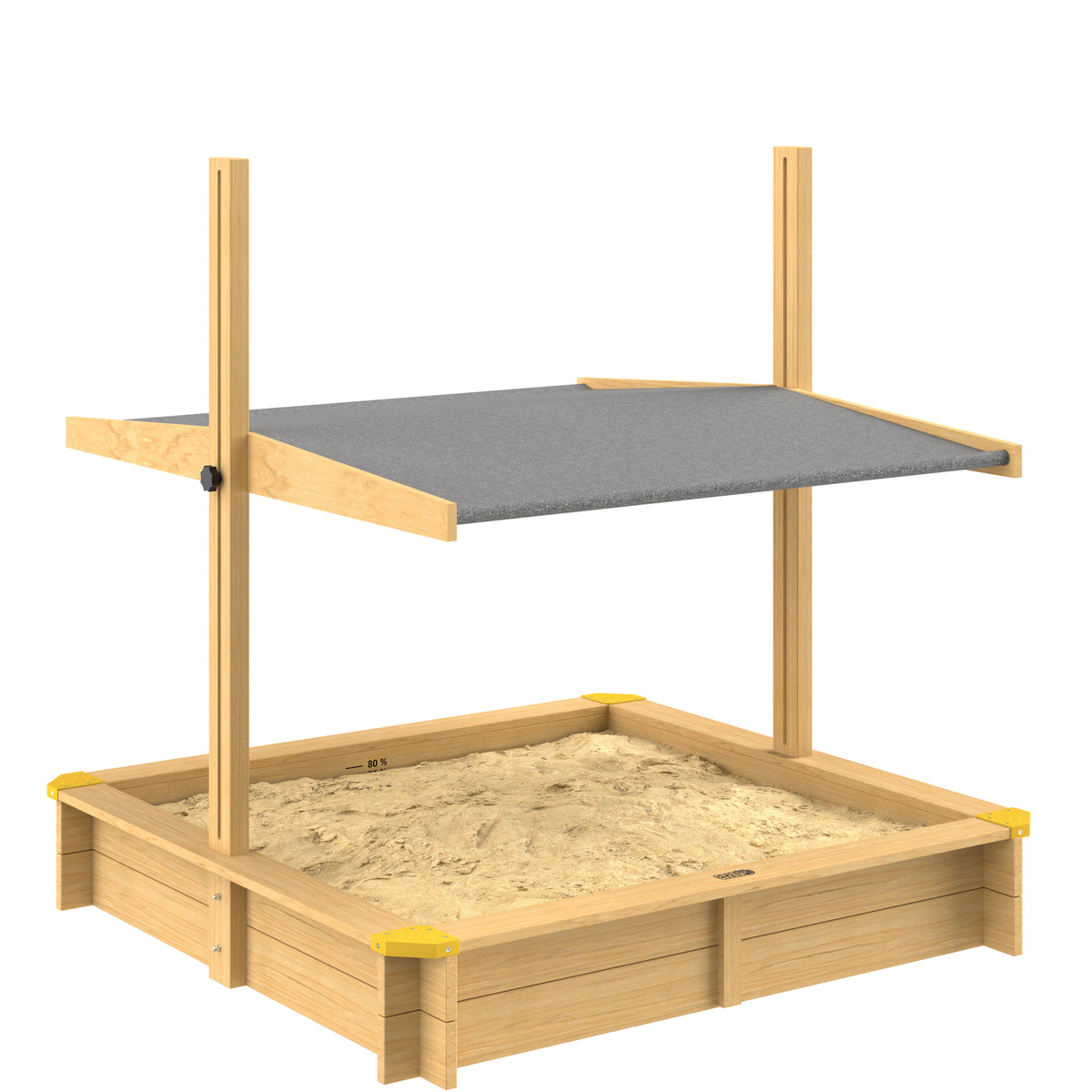 Sabbiera per bambini Samu 120x120cm con tetto regolabile