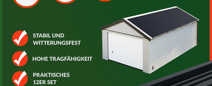 Pannelli tetto ondulati set da 12 antracide 129x 46cm 7m²