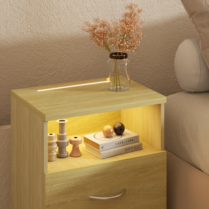 Comodino Jamie in rovere 55x40x28cm