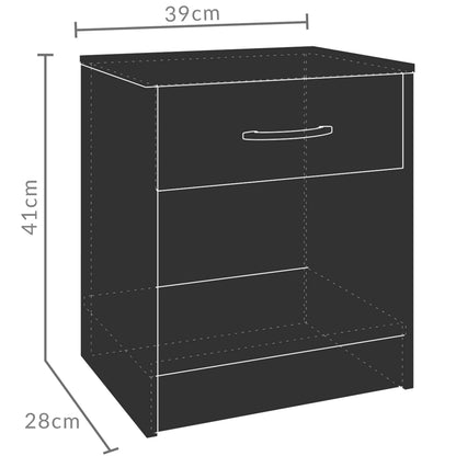 Comodino Kiel Set di 2 Antracite 41x39x28cm
