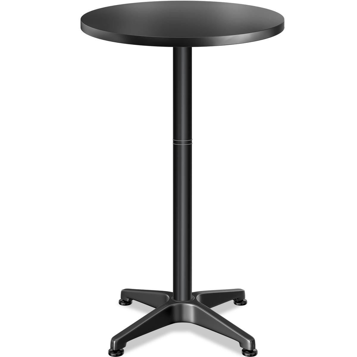 Tavolo alto in alluminio Nero Ø60cm pieghevole, regolabile in altezza
