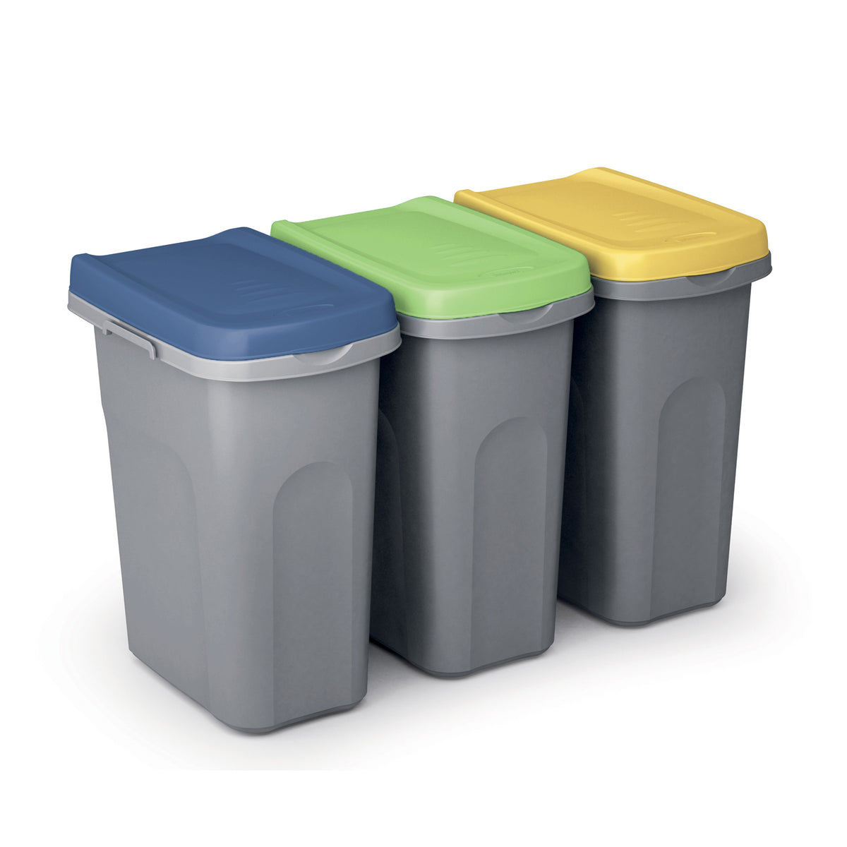 Cestino per rifiuti in plastica grigio/blu 25L