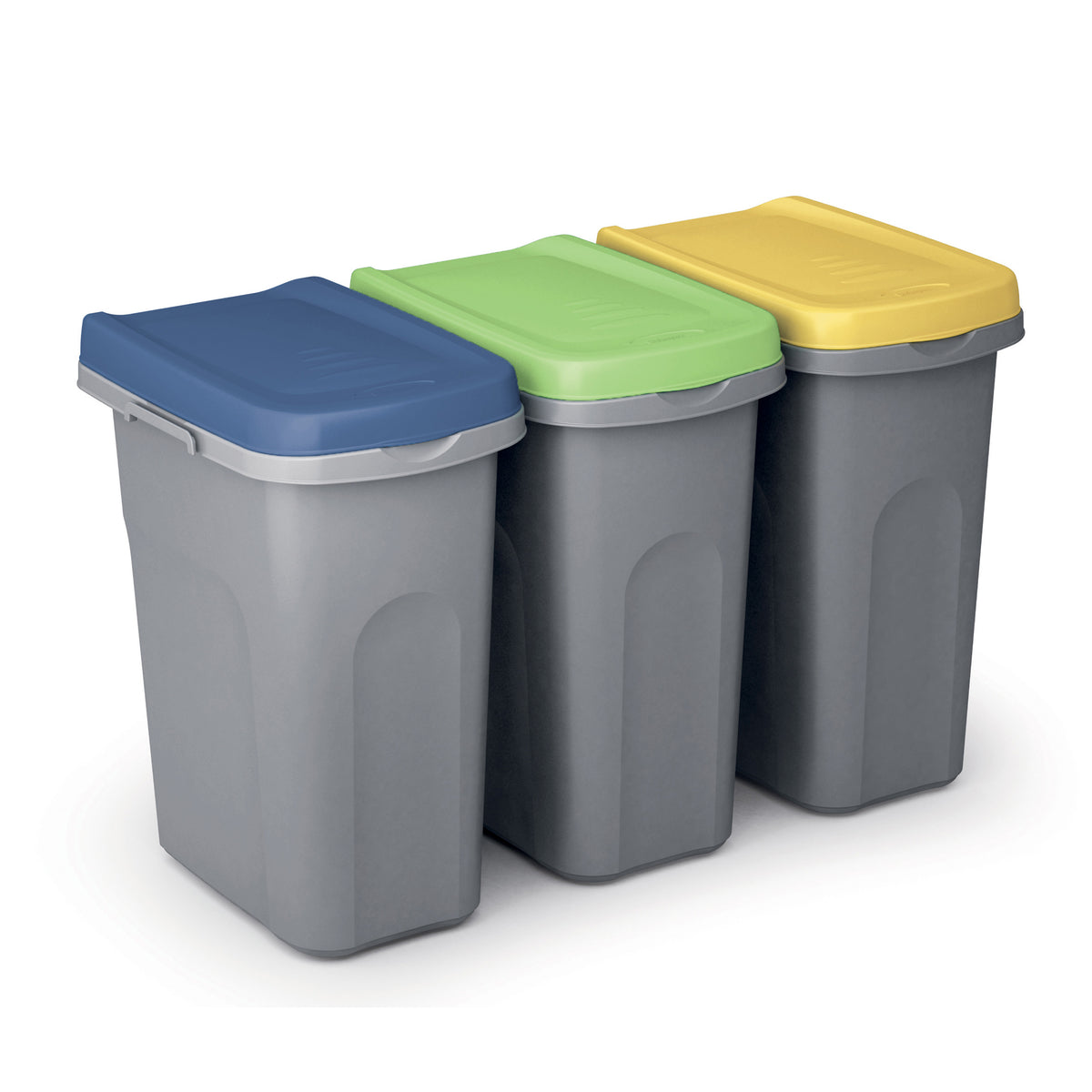 Cestino per rifiuti in plastica grigio/giallo 25L