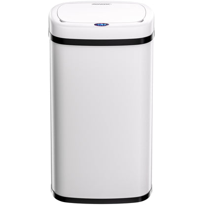 Cestino a sensore in acciaio inox bianco 50L