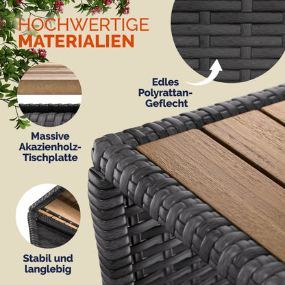 Tavolino in polyrattan grigio 45x45x40cm