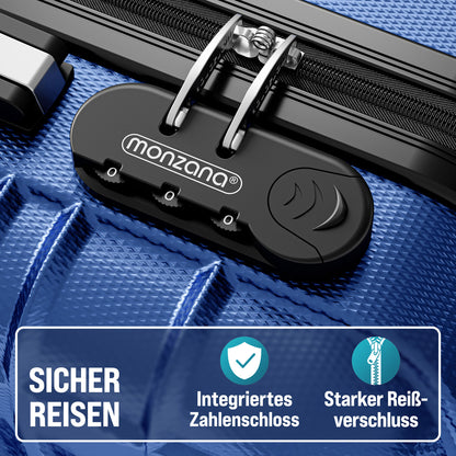 Set di valigie rigide 4 pezzi Baseline, accessori in ABS blu