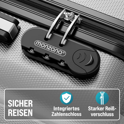 Set di valigie rigide Baseline 3 pezzi, accessori in ABS argento